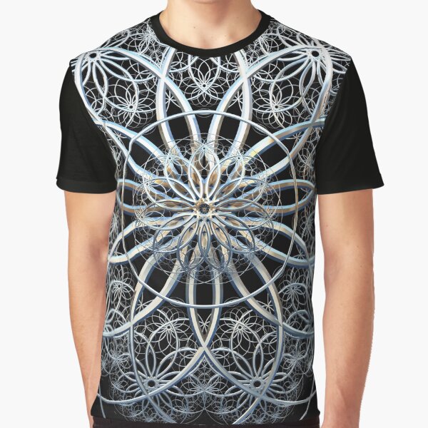 Chrome Mandala Spiro Fractal Graphic T-Shirt