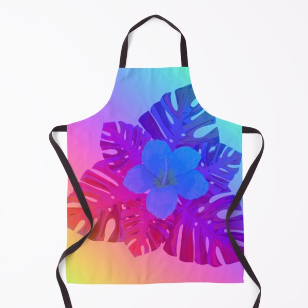 Item preview, Tropical Rainbow Multicolor Hibiscus Leaves Blue Flower Purple Leaves designed and sold by hearthearts.