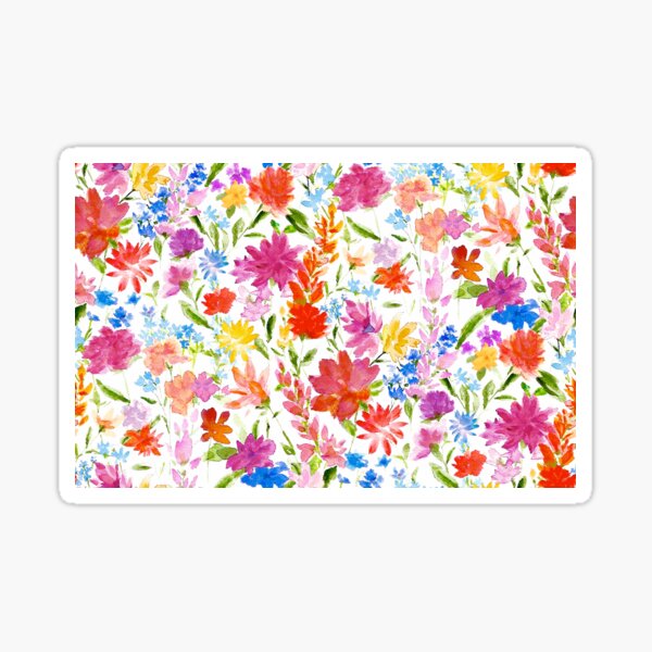 Wildflower Watercolor Print Sticker