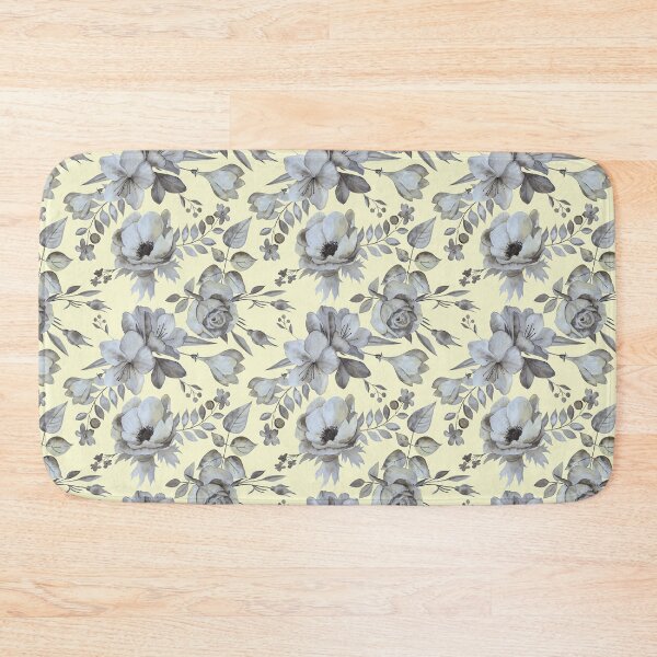 Item preview, Silver flowers on yellow designed and sold by Flowersforbear.