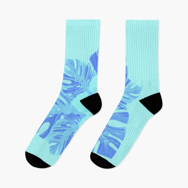 Item preview, Tropical Hibiscus Leaves and Flower Sky Baby Blue  designed and sold by hearthearts.