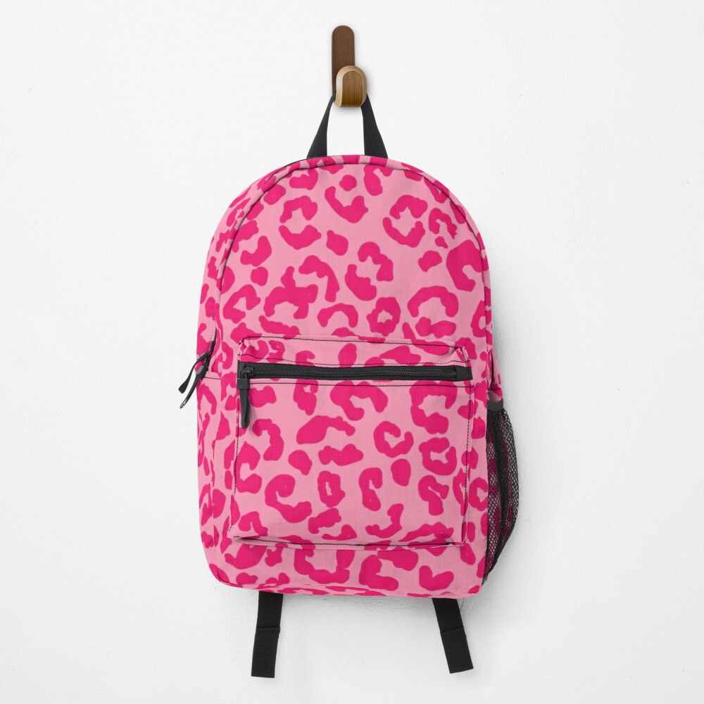 Pastel Pink and Blue Cheetah Pattern Backpack by Alexandra Str