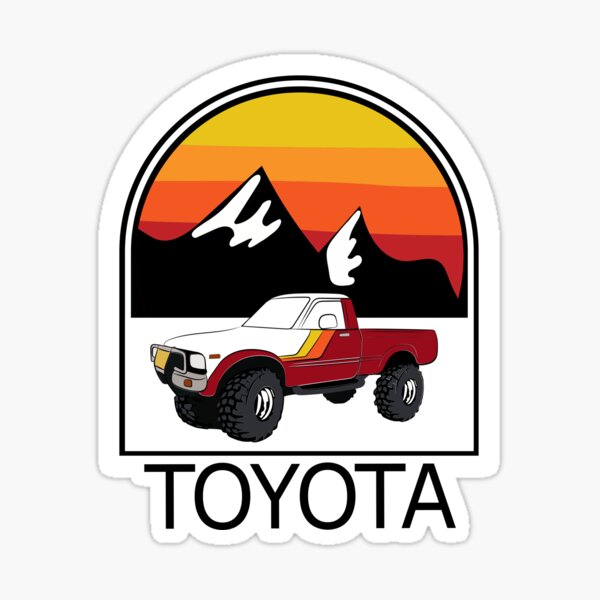 Toyota Offroad Truck Mountain Sunset Sticker for Sale by RadStripes