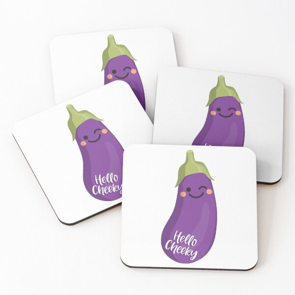 Item preview, Hello Cheeky Cute Eggplant designed and sold by VicEllisArt.