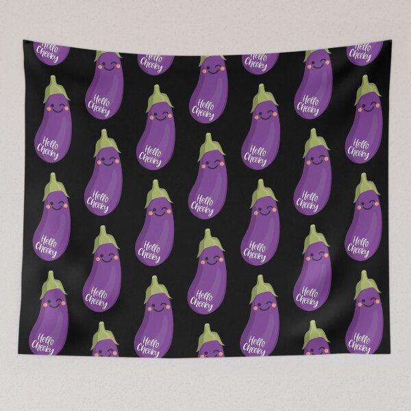 Item preview, Hello Cheeky Cute Eggplant designed and sold by VicEllisArt.