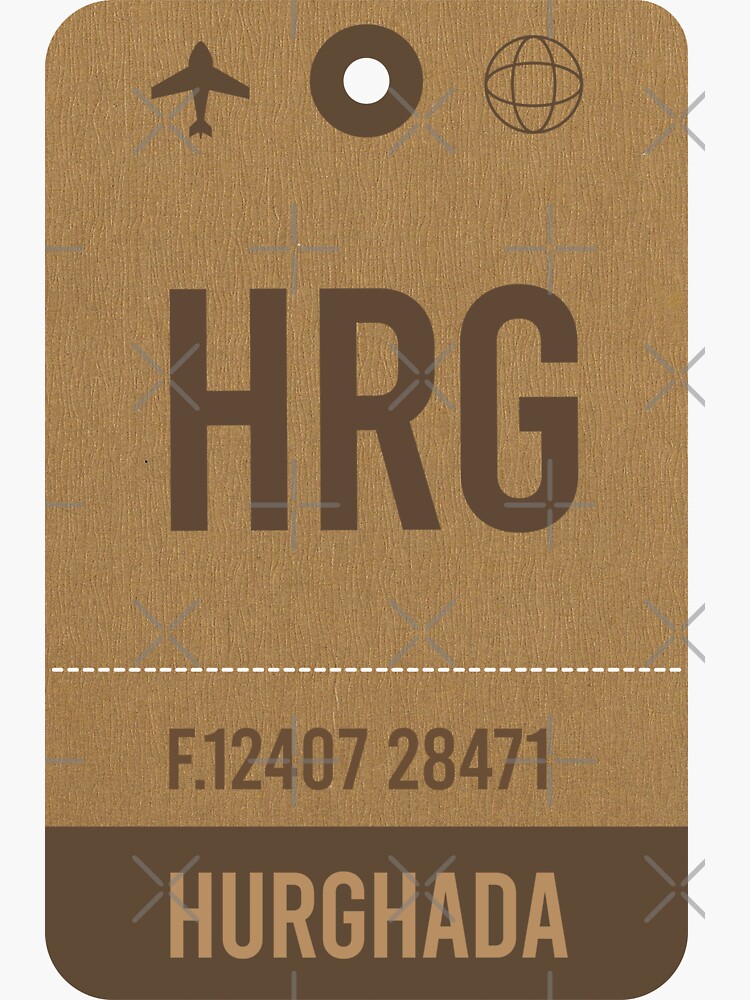 "Hurghada,Egypt Airport Vintage Luggage Tag" Sticker by Redbubble