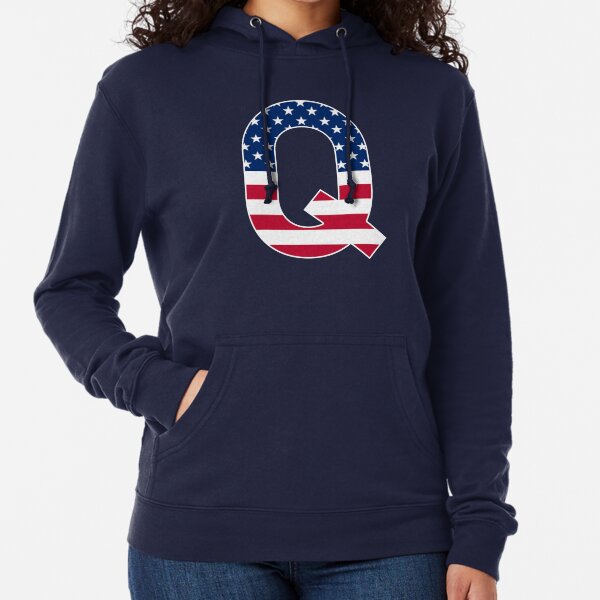 Letter Q Capital Alphabet Q American Flag Gifts Lightweight Hoodie