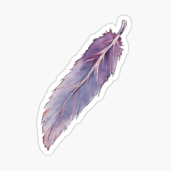 Watercolor lavender rose gold feather Sticker for Sale by Jessfm