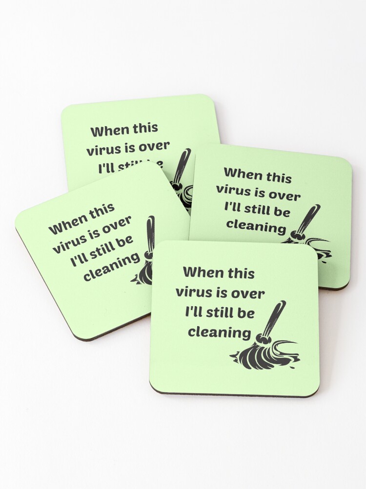 Thumbnail 1 of 5, Coasters (Set of 4), I'll Still Be Cleaning Fun Mop Housekeeping Lady Gifts designed and sold by SavvyCleaner.