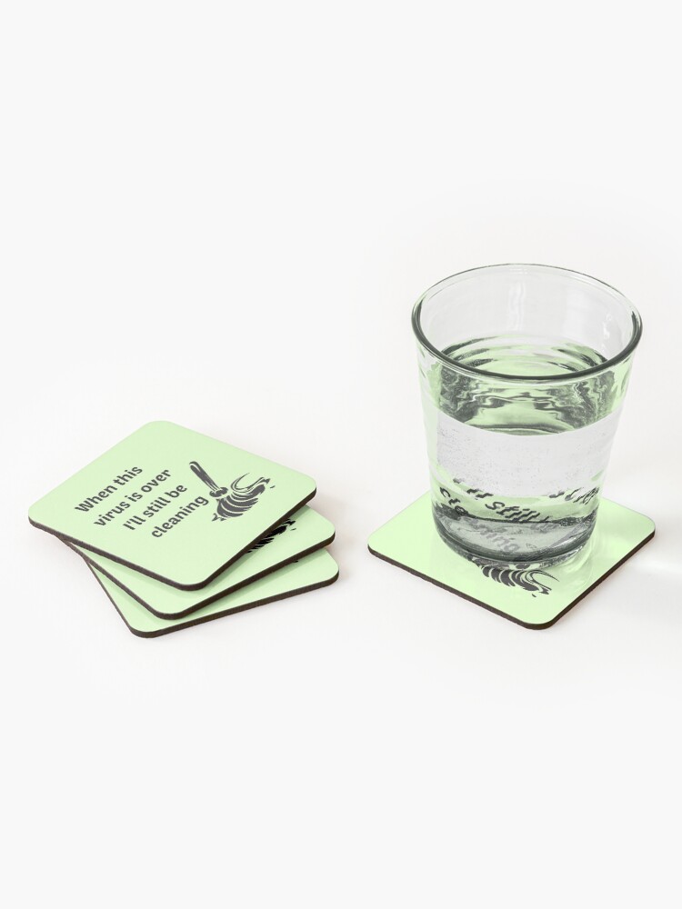 Thumbnail 2 of 5, Coasters (Set of 4), I'll Still Be Cleaning Fun Mop Housekeeping Lady Gifts designed and sold by SavvyCleaner.