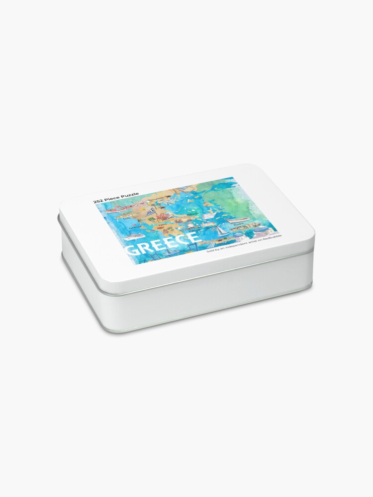 Alternate view of Greece Illustrated Travel Map with Landmarks and Highlights Jigsaw Puzzle