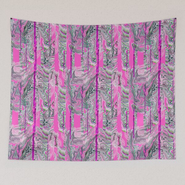 Item preview, Glitch marble striped pattern neon acid pink designed and sold by ANAKOTO.