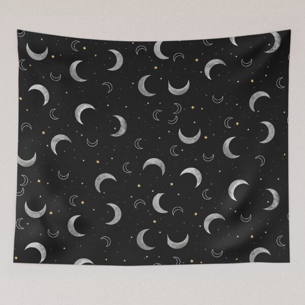 Item preview, Moon and Stars Pattern Texture designed and sold by rainartstudio.
