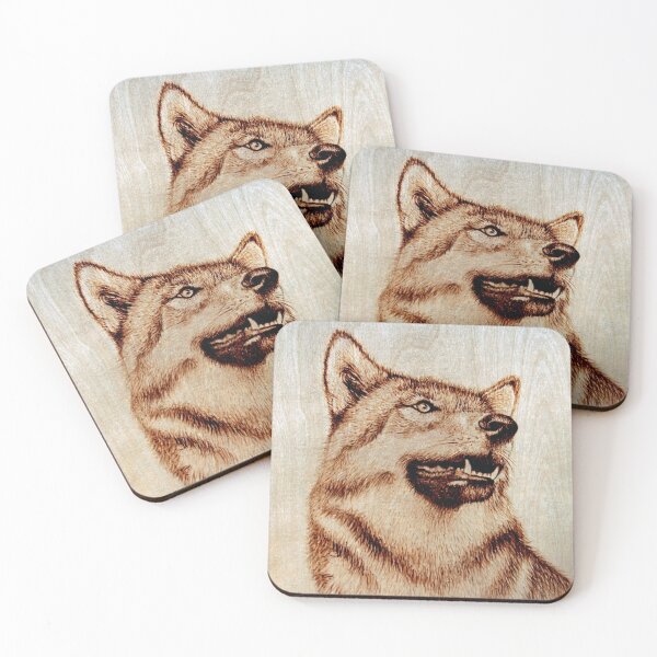 Item preview, Quemadura de madera, lobo, pirograbado designed and sold by wisamart.