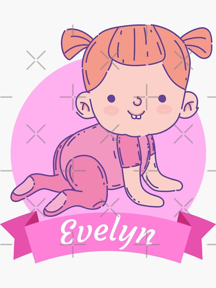 "Evelyn Girl names for babies" Sticker for Sale by Piztees Redbubble