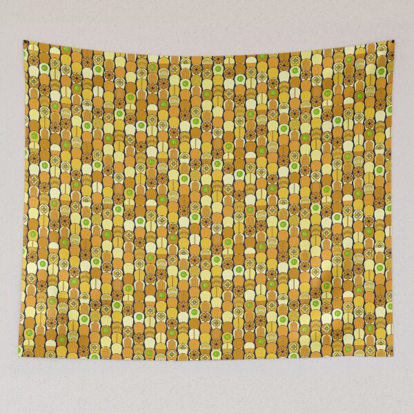 Item preview, abstract petal pattern in yellow designed and sold by little-lyon.