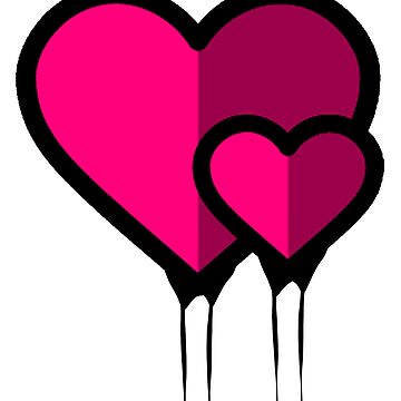 dripping love heart pink drawing sketch sticker Poster for Sale by mw2004