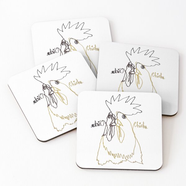 Item preview, Chicken ambidextrous line drawing designed and sold by orangerinka.