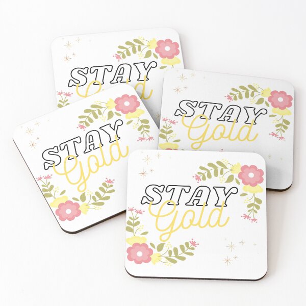 Item preview, Stay Gold motivational flower sign designed and sold by MusicVibe.