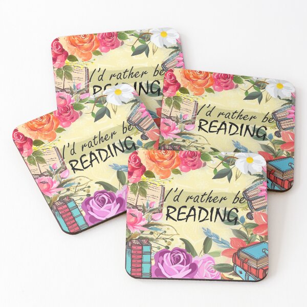 Item preview, I'd rather be reading. Books and flowers theme designed and sold by Booksshack.