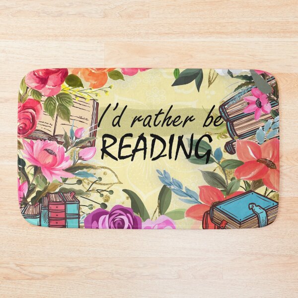 Item preview, I'd rather be reading. Books and flowers theme designed and sold by Booksshack.