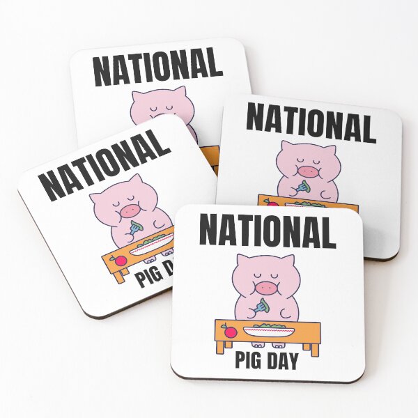Item preview, National Pig Day Happy Pig for Pig Lovers Pink Stars Oink Cute Pigs designed and sold by KLINESTORE.