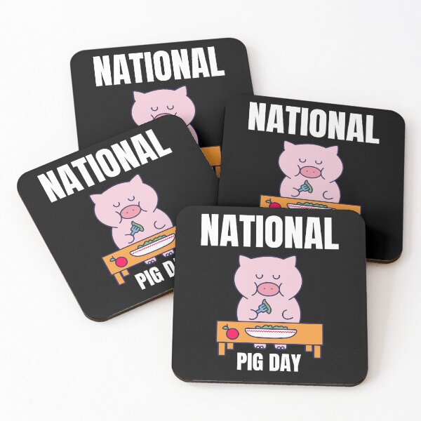 Item preview, National Pig Day Happy Pig for Pig Lovers Pink Stars Oink Cute Pigs designed and sold by KLINESTORE.