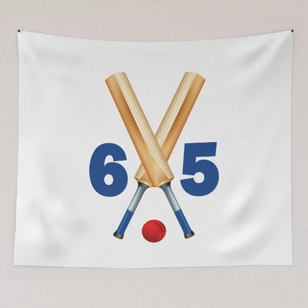 Item preview, Cricket number 65 - sixty five with bats and ball designed and sold by AllShirts21.
