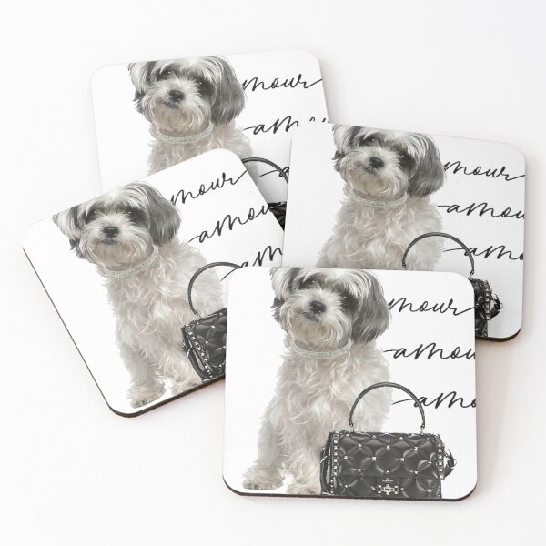 Item preview, CUTE DOG SHITZU WITH BAG designed and sold by Nathalia Montoro.