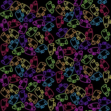 Artwork thumbnail, Neon Color Frog Pattern by firstroundpixel