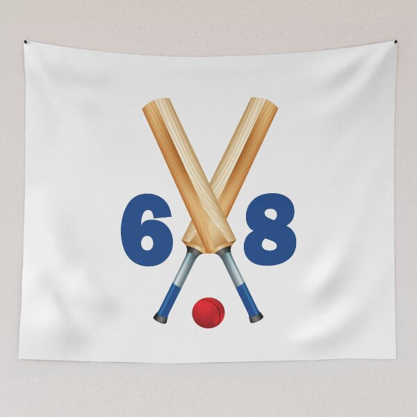 Item preview, Cricket number 68 - sixty eight with bats and ball designed and sold by AllShirts21.