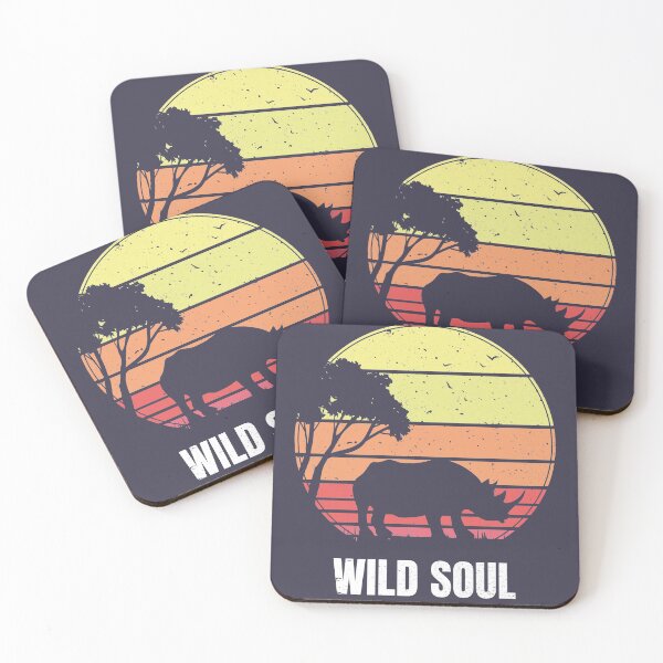 Item preview, Rhinoceros Vintage Sunset Retro - Wild Soul designed and sold by faudeltn.