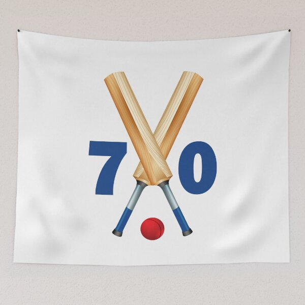 Item preview, Cricket number 70 - seventy with bats and ball designed and sold by AllShirts21.