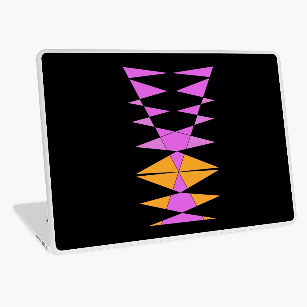 Purple Orange Easy Geometric Designs Repeating Geometric Pattern Laptop Skin