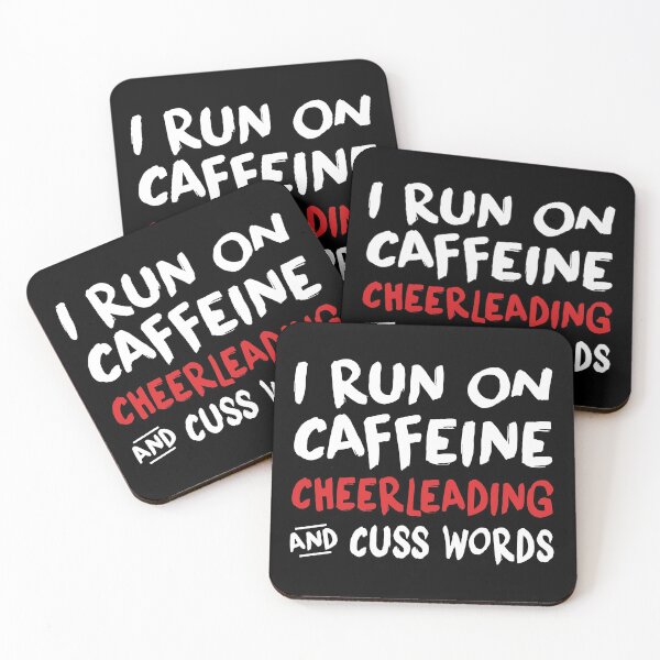 Item preview, I Run on Caffeine Cheerleading and Cuss Words designed and sold by TendyTees.