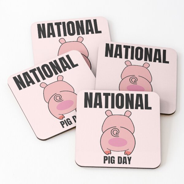 Item preview, National Pig Day Happy Pig for Pig Lovers Pink Stars Oink Cute Pigs designed and sold by KLINESTORE.