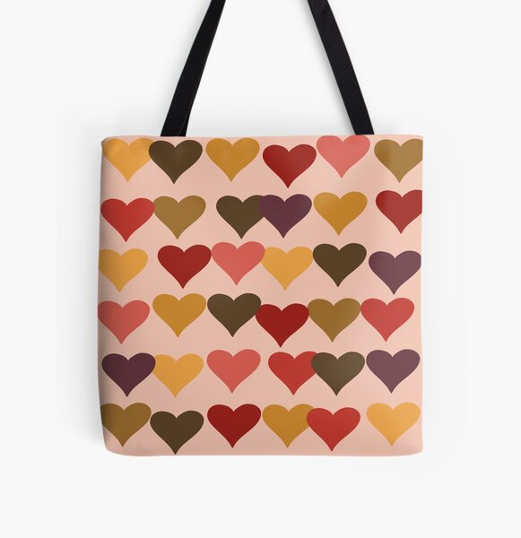 Colourful Heart Print GReeting Card All Over Print Tote Bag