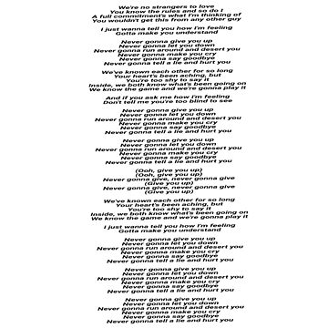 Rick Roll lyrics : r/all_meme