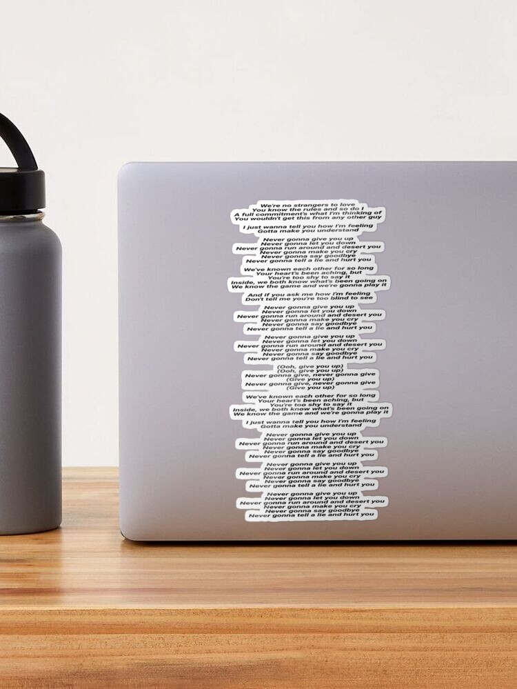 Rick Roll with Lyrics Kiss-Cut Stickers