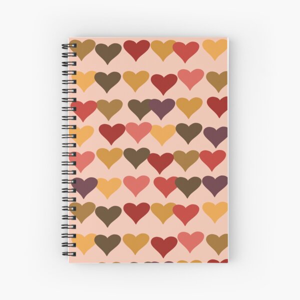 Colourful Heart Print GReeting Card Spiral Notebook