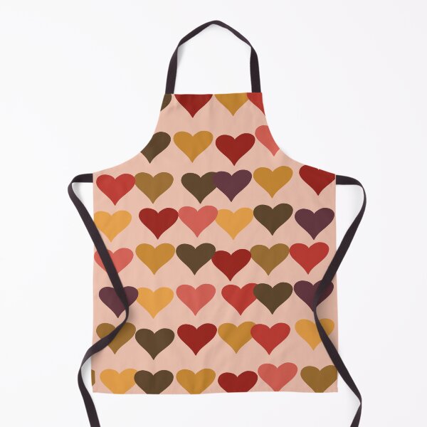 Colourful Heart Print GReeting Card Apron