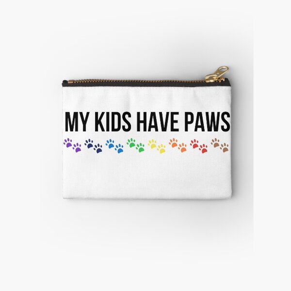 Item preview, My Kids Have Paws with Rainbow Paw Prints (black text) designed and sold by Labradoodlesetc.