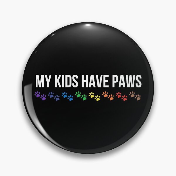 Item preview, My Kids Have Paws with Rainbow Paw Prints (white text) designed and sold by Labradoodlesetc.