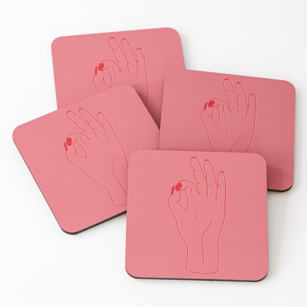 Item preview, Pink and Red OK Hand Gesture Illustration designed and sold by LLCRG.