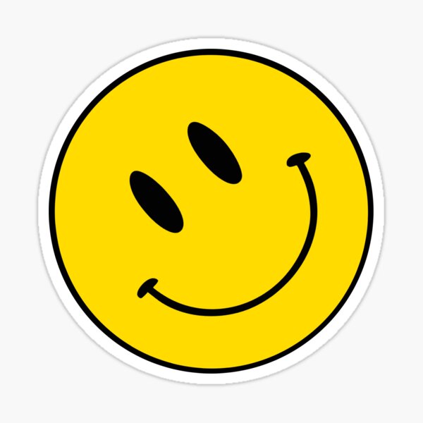 Smile Tilted, Happy Face, Black,  Sticker for Sale by HappyFaceCo