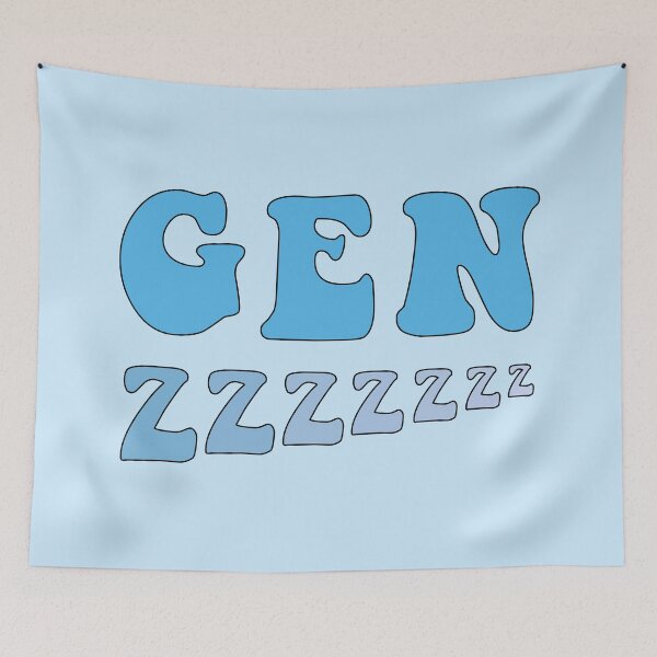 Item preview, Sleepy Gen Z Blue designed and sold by Gold Star Creative.