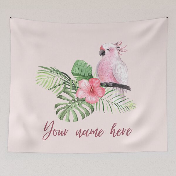 Item preview, 'Add your own name' Tropical Parrot designed and sold by BellaNora.