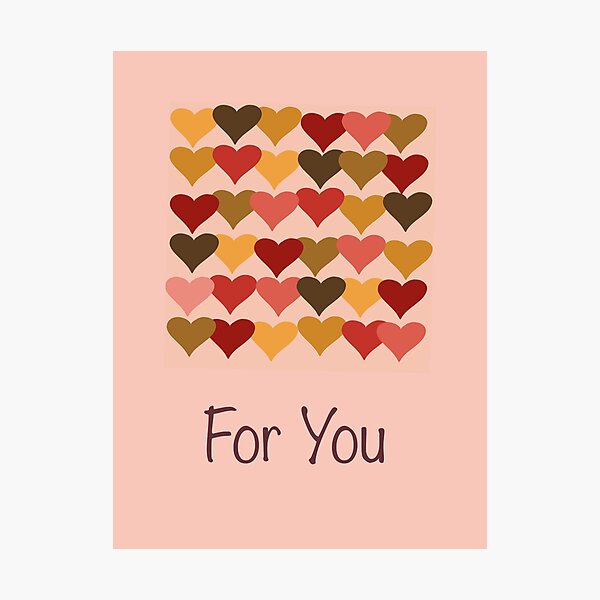 Colourful Heart Print GReeting Card Photographic Print
