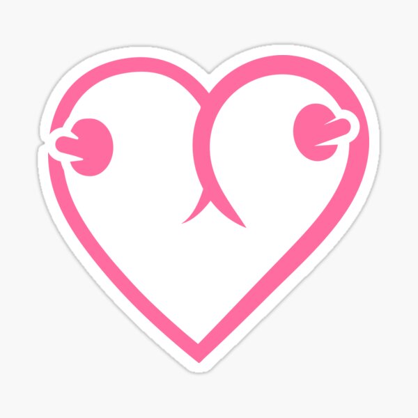 Boob Heart Nipple Itty Bitty Titty Print Sticker for Sale by