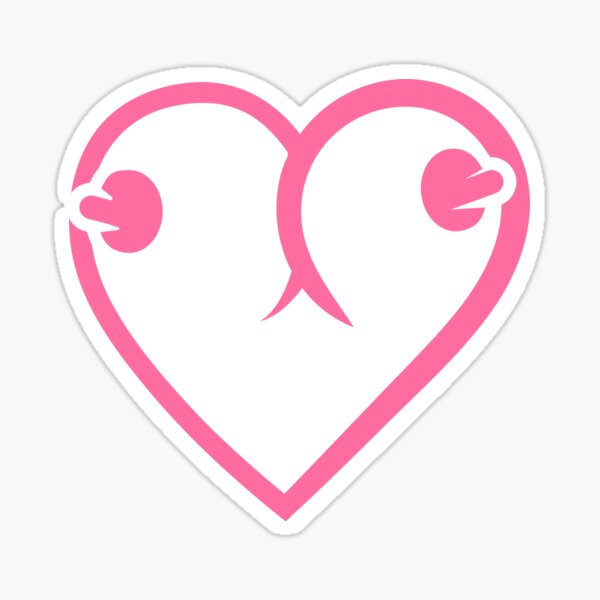 Boob Heart Nipple Itty Bitty Titty Print | Sticker